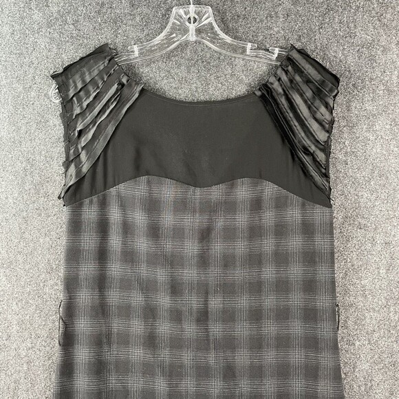 BCBG Generation Black White Windowpane Plaid Shift Dress Size 0 - Picture 2 of 7